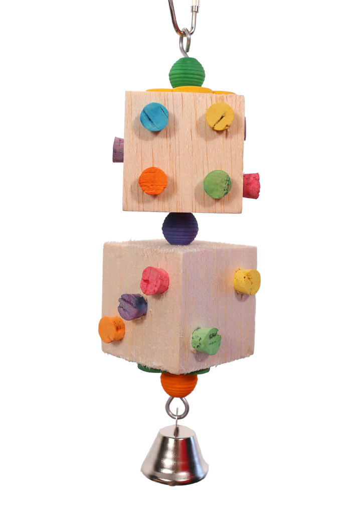 Balsa Dice Parrot Toy for Small and Medium Parrots