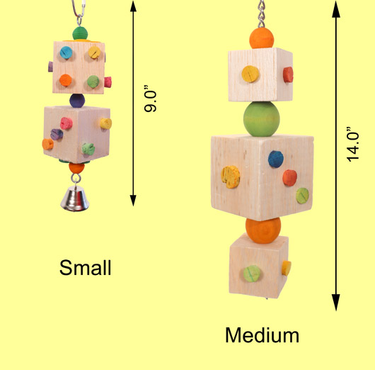 Balsa Dice Toy Sizes