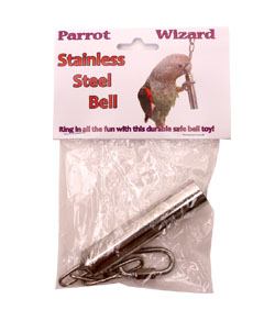 Parrot Wizard Stainless Steel Bell Toy in Package