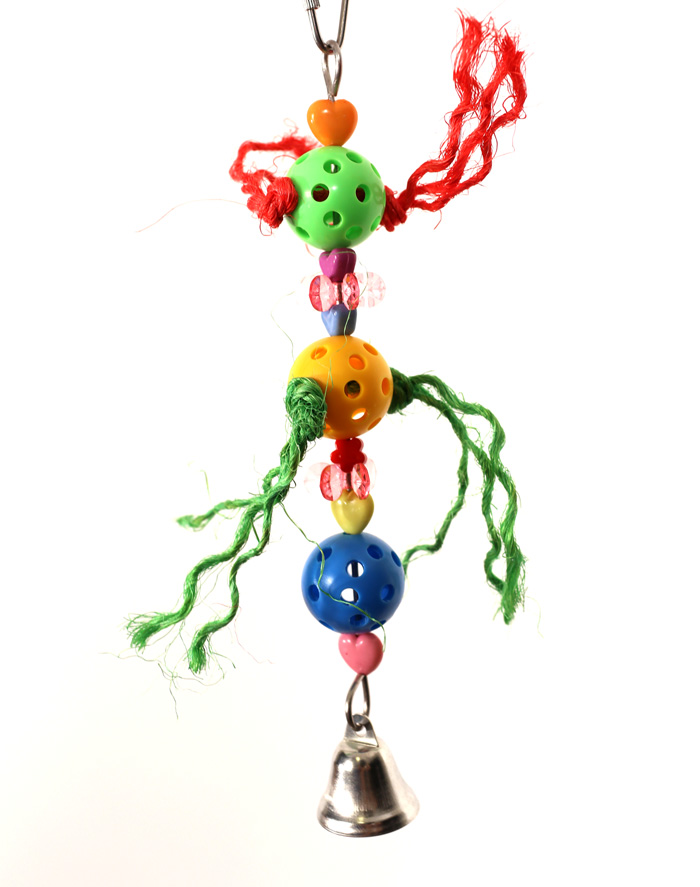 CC205 Plastic Balls and Bell for Small Parrots and Parakeets