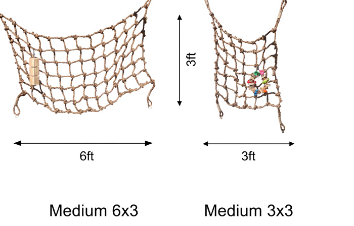 Medium Parrot Climbing Nets 6x3 and 3x3