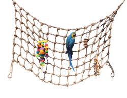 Parrot Climbing Rope Net with Blue and Gold Macaw Size Large 8x4ft