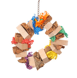 Softwood Wreath Parrot Toy Featuring Balsa and Cork Wood